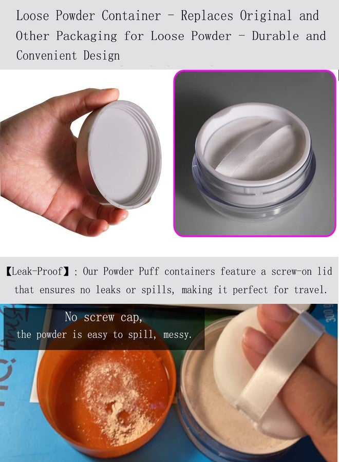 Yababa Powder Puff Reusable Empty Makeup Container with Elasticated Net Sifter for Setting Powder, Face Powder, Travel and Daily Use - Image 3